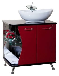 Тумба под раковину Bellezza Рио 70см правая красный/черный 00000001443